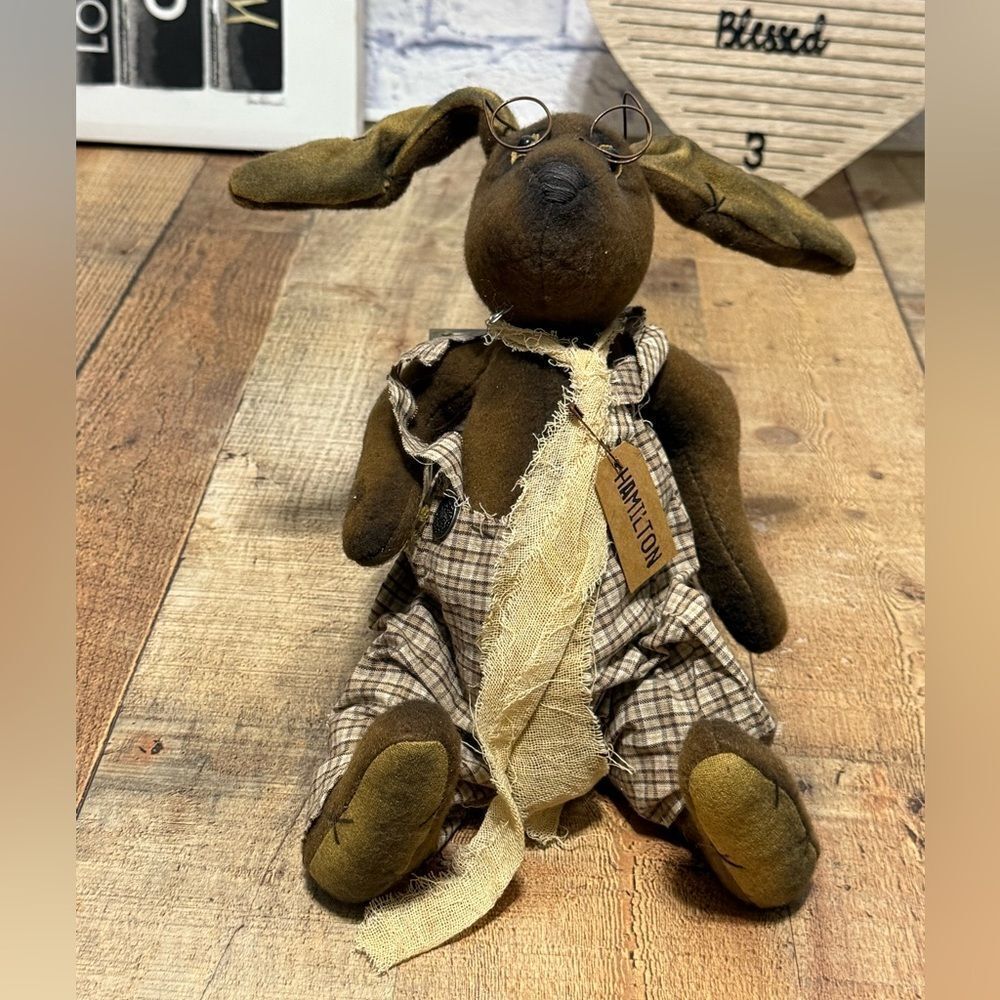Charming Brown Plush Rabbit by Hamilton handmade